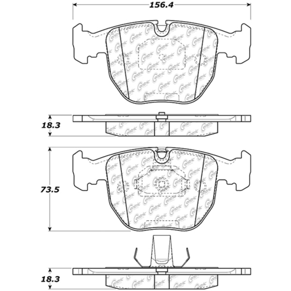 Centric Premium Ceramic Front Disc Brake Pads 301.06810