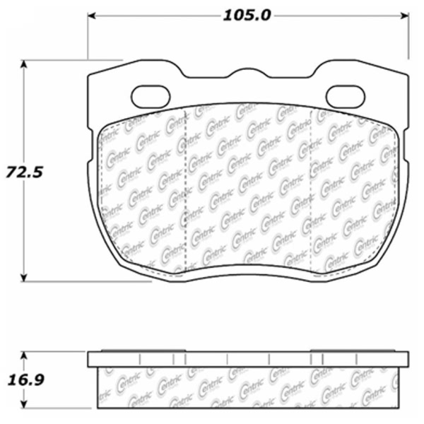 Centric Posi Quiet™ Semi-Metallic Front Disc Brake Pads 104.05201