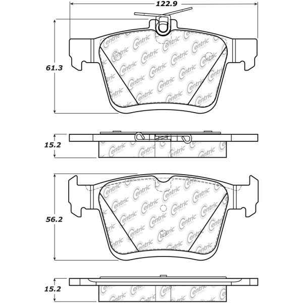 Centric Premium Ceramic Rear Disc Brake Pads 301.17610