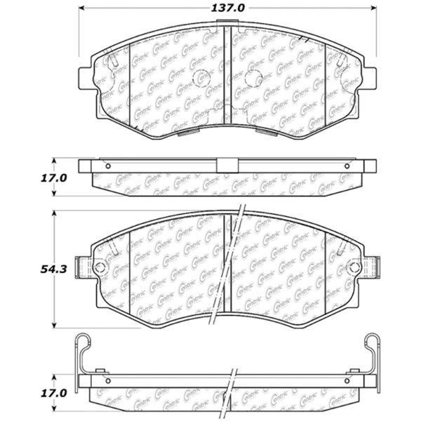 Centric Premium Ceramic Front Disc Brake Pads 301.07000