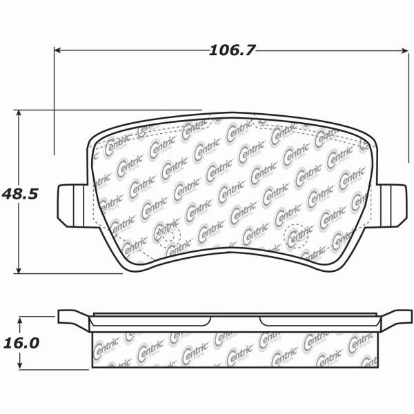 Centric Posi Quiet™ Semi-Metallic Rear Disc Brake Pads 104.13071