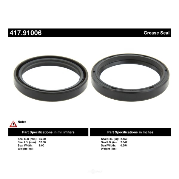 Centric Premium™ Axle Shaft Seal 417.91006