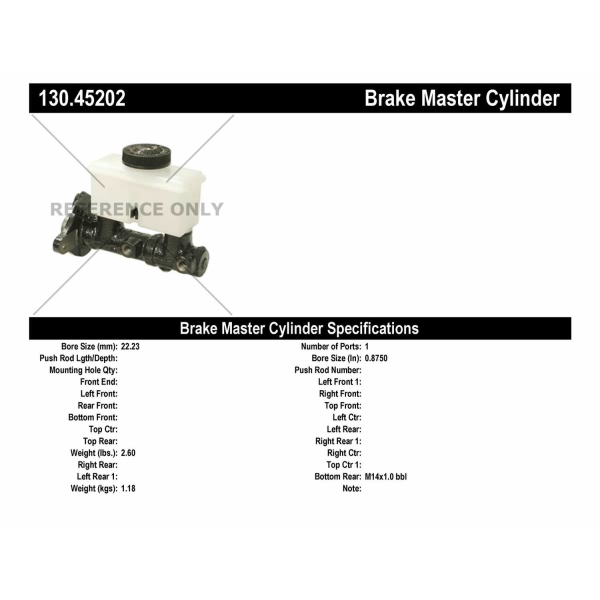 Centric Premium Brake Master Cylinder 130.45202