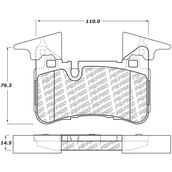 Centric Posi Quiet Pro™ Semi-Metallic Rear Disc Brake Pads 500.14500