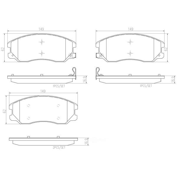 brembo Premium Ceramic Front Disc Brake Pads P10003N