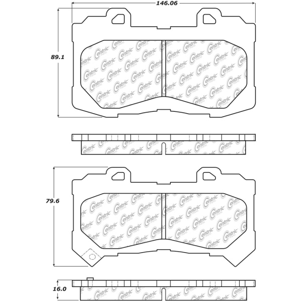 Centric Posi Quiet™ Ceramic Front Disc Brake Pads 105.18020