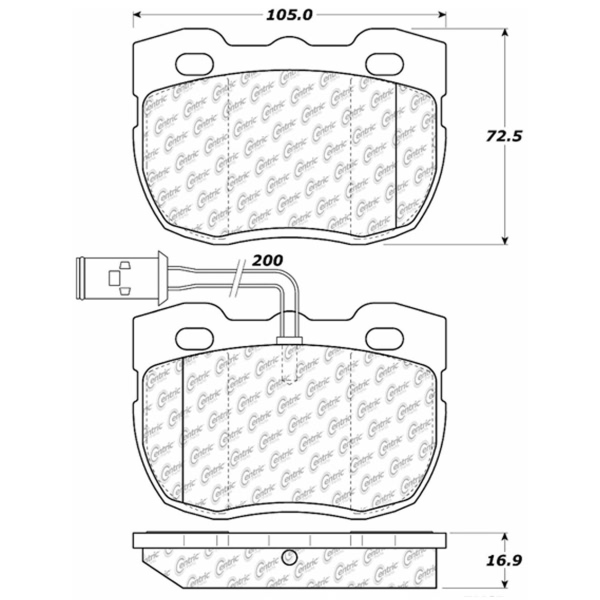 Centric Posi Quiet™ Semi-Metallic Front Disc Brake Pads 104.05200