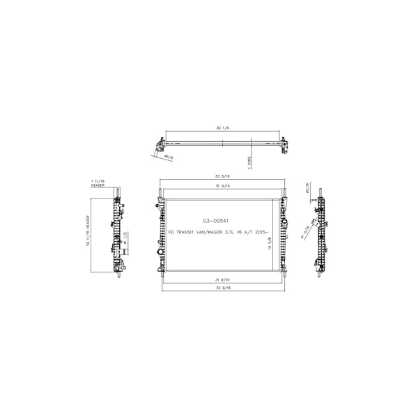 TYC Engine Coolant Radiator 13454