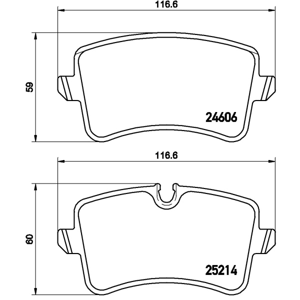 brembo Premium Low-Met OE Equivalent Rear Brake Pads P85117