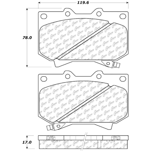 Centric Premium Semi-Metallic Front Disc Brake Pads 300.08120