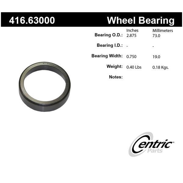 Centric Premium™ Rear Wheel Bearing Race 416.63000