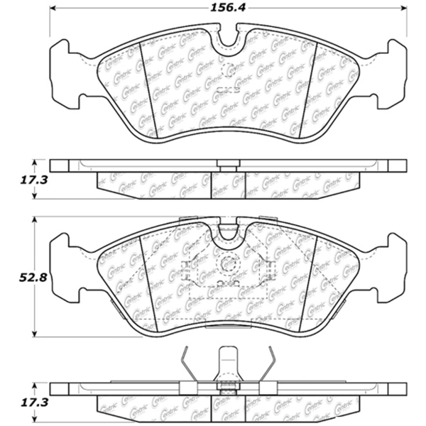 Centric Posi Quiet™ Semi-Metallic Front Disc Brake Pads 104.07960