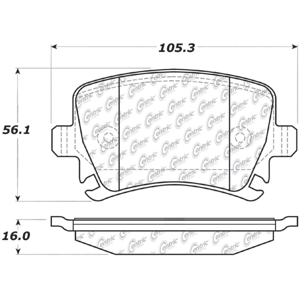 Centric Posi Quiet™ Semi-Metallic Rear Disc Brake Pads 104.11081