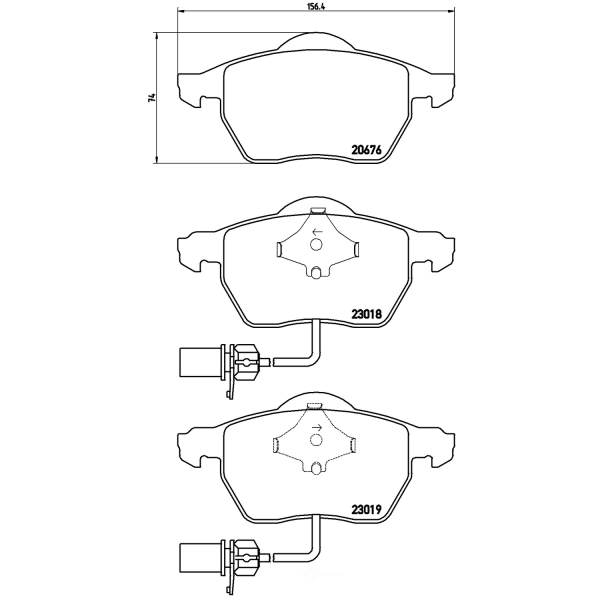 brembo Premium Low-Met OE Equivalent Front Brake Pads P85085