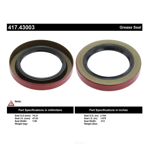 Centric Premium™ Axle Shaft Seal 417.43003