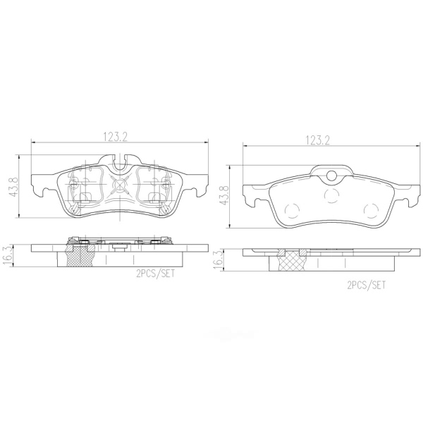 brembo Premium Ceramic Rear Disc Brake Pads P06032N