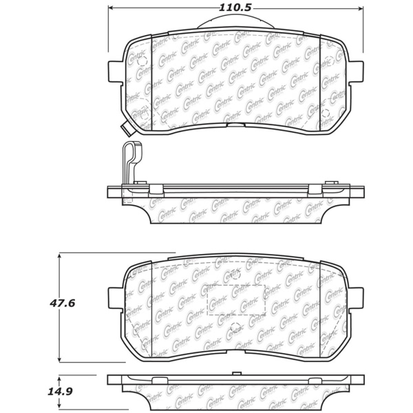 Centric Premium Ceramic Rear Disc Brake Pads 301.13020