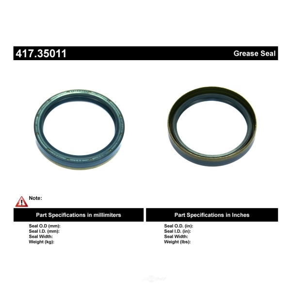 Centric Premium™ Rear Inner Wheel Seal 417.35011
