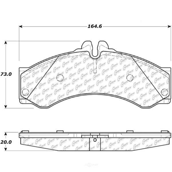 Centric Posi Quiet™ Semi-Metallic Rear Disc Brake Pads 104.09490