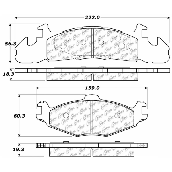 Centric Premium Semi-Metallic Front Disc Brake Pads 300.02590