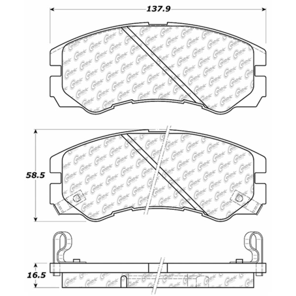 Centric Premium Semi-Metallic Front Disc Brake Pads 300.05790