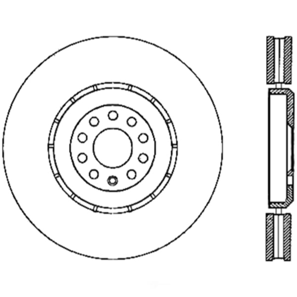 Centric Premium Vented Front Driver Side Brake Rotor 125.33094