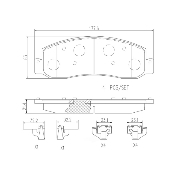 brembo Premium Ceramic Front Disc Brake Pads P24130N