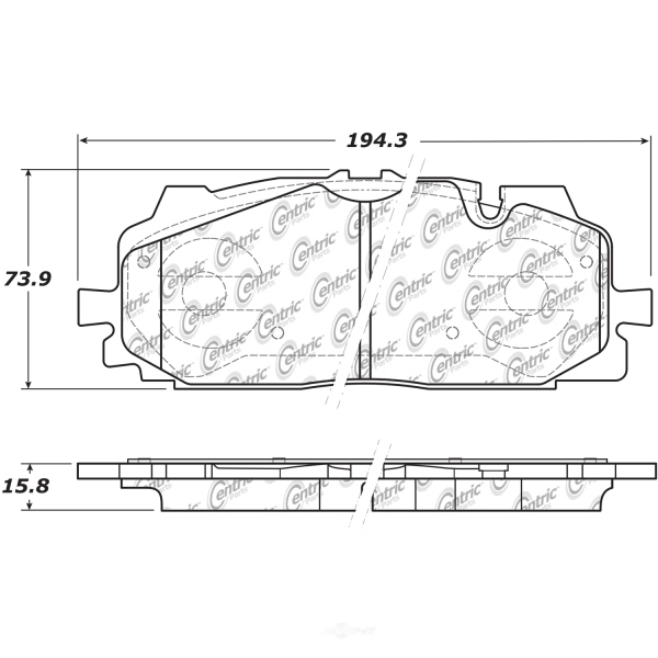 Centric Posi Quiet™ Semi-Metallic Front Disc Brake Pads 104.18940