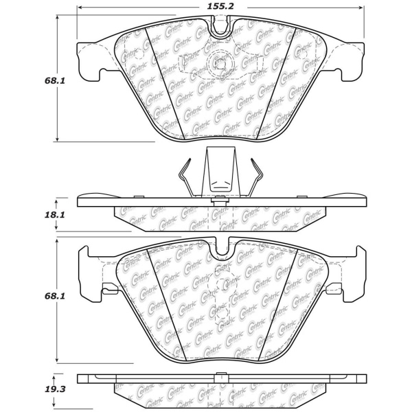 Centric Posi Quiet™ Ceramic Front Disc Brake Pads 105.15050