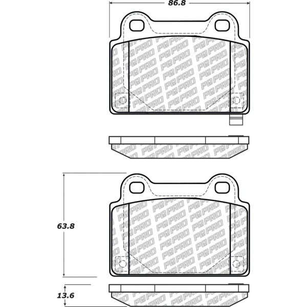 Centric Posi Quiet Pro™ Semi-Metallic Rear Disc Brake Pads 500.13680