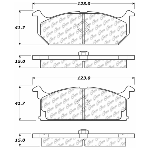 Centric Premium Semi-Metallic Front Disc Brake Pads 300.02960