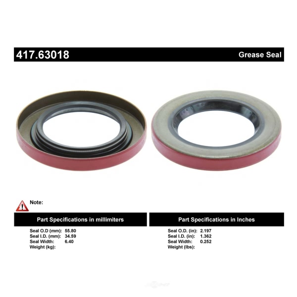 Centric Premium™ Axle Shaft Seal 417.63018