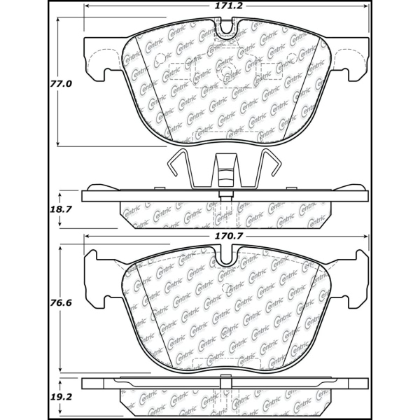 Centric Posi Quiet™ Ceramic Front Disc Brake Pads 105.12940