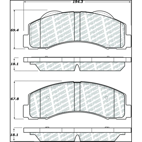 Centric Posi Quiet Pro™ Ceramic Front Disc Brake Pads 500.14140