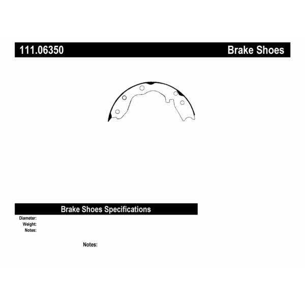 Centric Premium Rear Parking Brake Shoes 111.06350