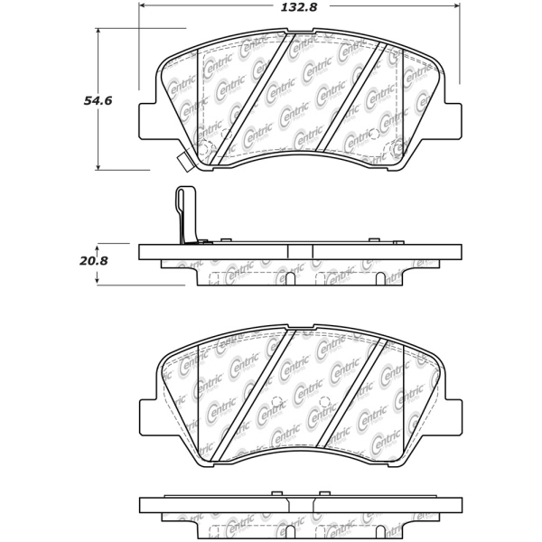 Centric Premium Ceramic Front Disc Brake Pads 301.15930