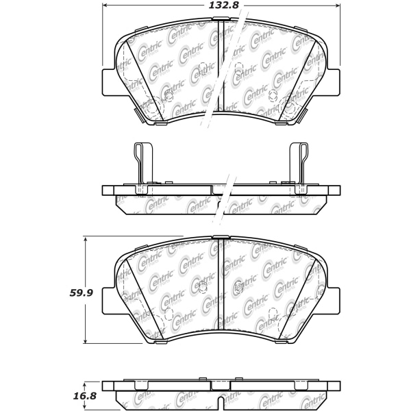 Centric Posi Quiet™ Ceramic Front Disc Brake Pads 105.15431