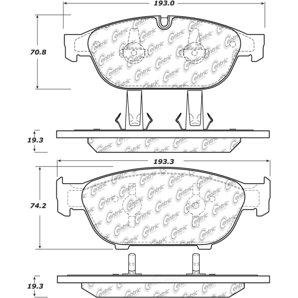 Centric Posi Quiet™ Ceramic Front Disc Brake Pads 105.15490