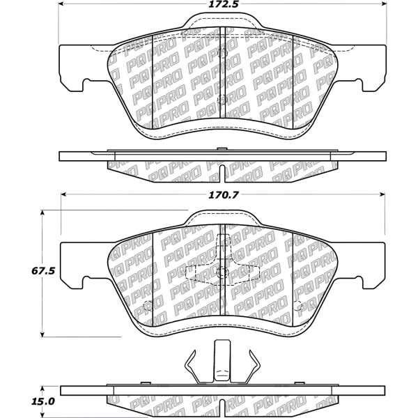 Centric Posi Quiet Pro™ Ceramic Front Disc Brake Pads 500.10472