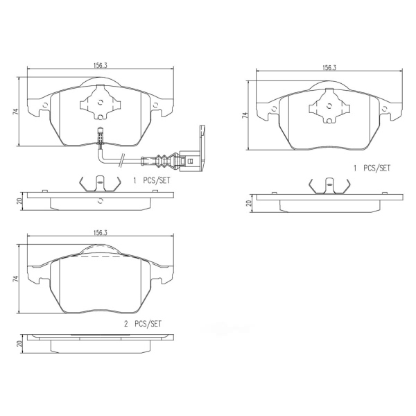 brembo Premium Ceramic Disc Brake Pads P85039N