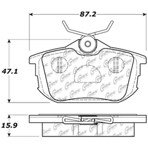 Centric Posi Quiet™ Semi-Metallic Rear Disc Brake Pads 104.08380