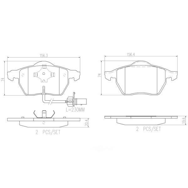 brembo Premium Ceramic Front Disc Brake Pads P85085N