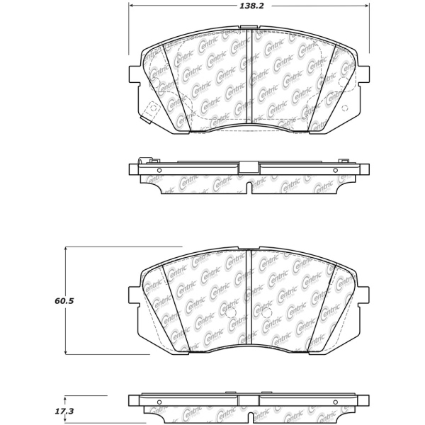 Centric Premium Ceramic Front Disc Brake Pads 301.18260