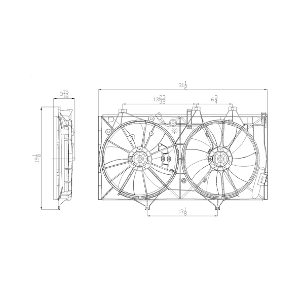 TYC Dual Radiator And Condenser Fan Assembly 622760