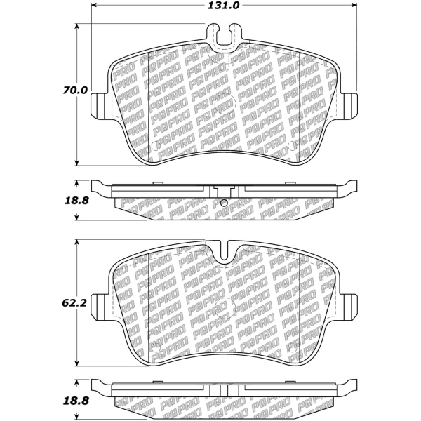 Centric Posi Quiet Pro™ Semi-Metallic Front Disc Brake Pads 500.08720