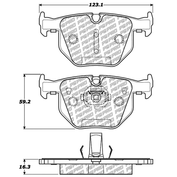 Centric Posi Quiet Pro™ Semi-Metallic Rear Disc Brake Pads 500.10420