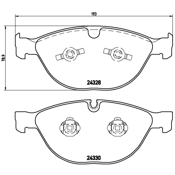 brembo Premium Low-Met OE Equivalent Front Brake Pads P06066