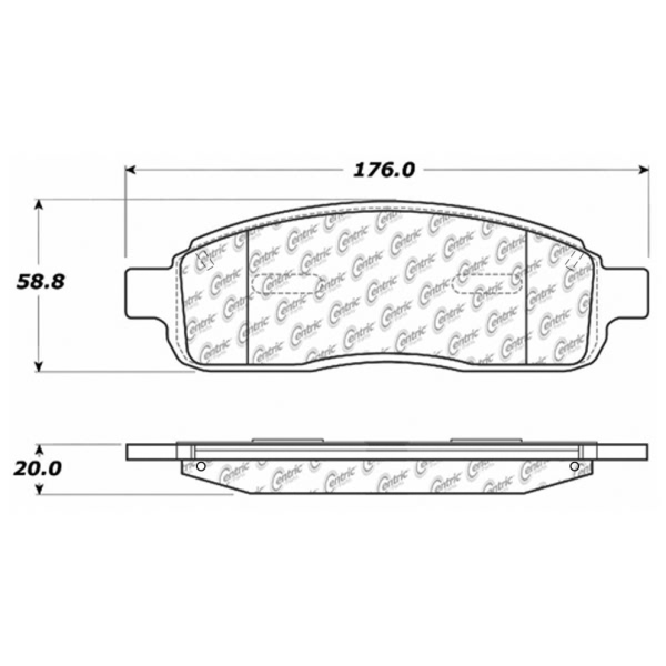 Centric Posi Quiet™ Extended Wear Semi-Metallic Front Disc Brake Pads 106.10110