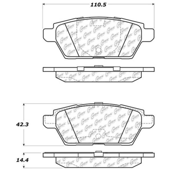 Centric Posi Quiet™ Ceramic Rear Disc Brake Pads 105.11610