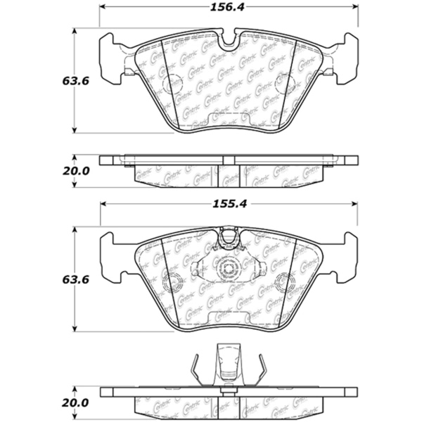 Centric Posi Quiet™ Ceramic Front Disc Brake Pads 105.09460